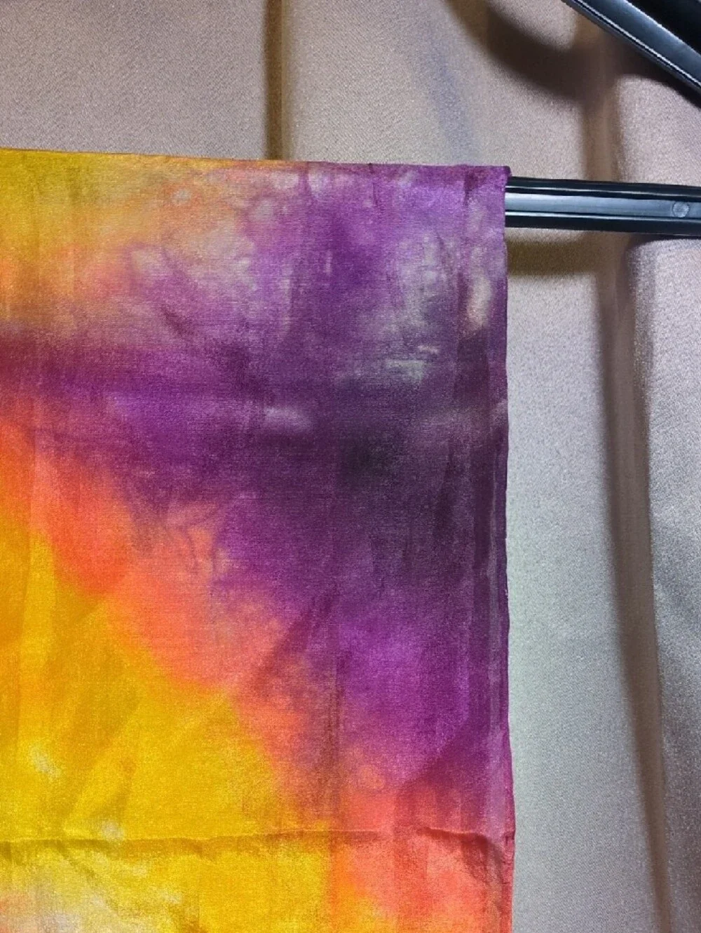 100% Silk Vibrant Tie-Dye Scarf